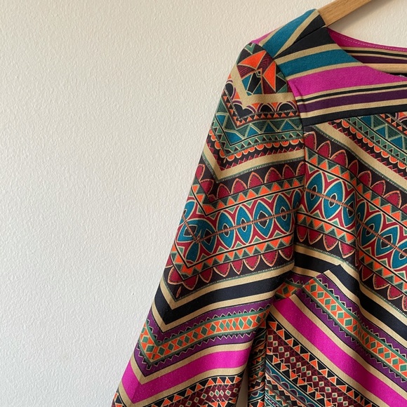 Intage Beige by eci geometric sleeved dress sz 4 - Picture 3 of 8